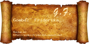 Gombó Friderika névjegykártya